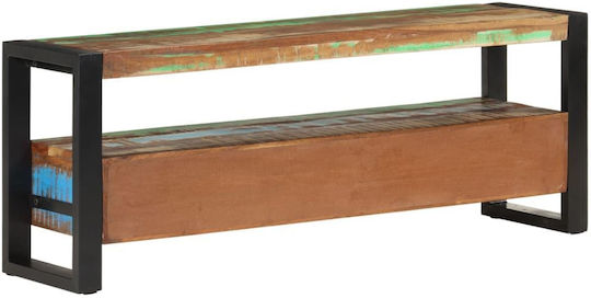 TV Stand from Metal and Solid Wood Multicolour M120xL30xH45cm