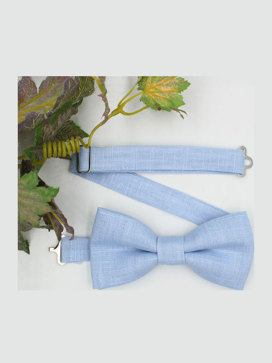 JFashion Linen Handmade Bow Tie Light Blue JFashion Linen Handmade Bow Tie Light Blue