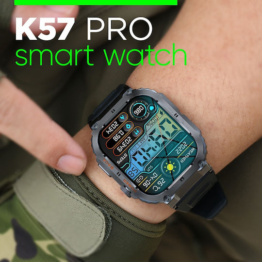 Aoke K57 Pro Смартчасовник с Пулсомер (Черен)