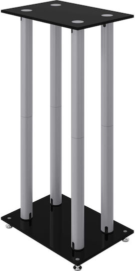 vidaXL Speaker Stands in Silver / Black Color