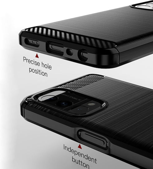 Techsuit Carbon Back Cover Silicon Negru (Galaxy A54OnePlus Nord)