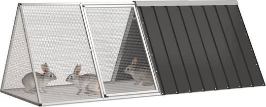 vidaXL 171536 Galvanized Steel Cage for Rabbits 201.5x80.5x71cm