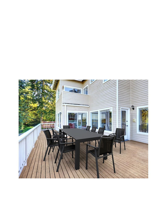 Tisch Ausziehbar Vegas Black 260x100x75cm