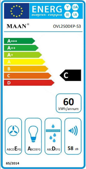 Maan Vela 2 50 Chimney Vent Hood 50cm Black