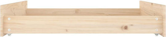 vidaXL Bed Drawer made of Wood with Wheels in Beige Color 95x103x18cm 2pcs