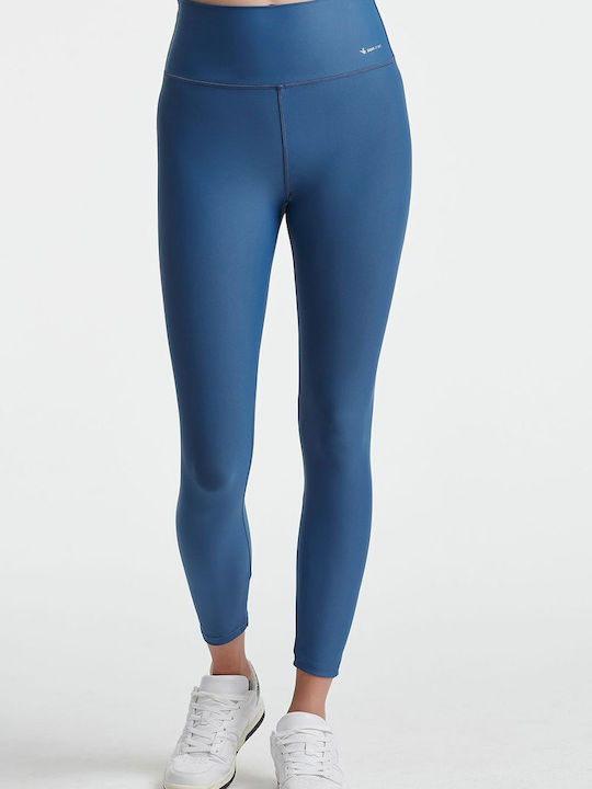 SugarFree Women's Capri Training Legging High Waisted Blue