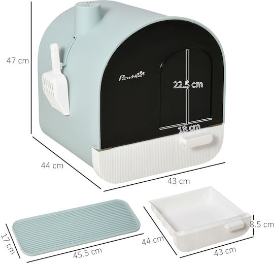 Pawhut sand Cat Toilet Closed with Filter Green L43 x W44 x H47cm
