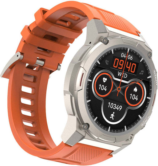 HiFuture FutureGo Mix 2 Stainless Steel Smartwatch με Παλμογράφο (Πορτοκαλί)