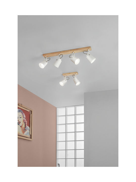 Fan Europe Eda-AP4 Spot with 4 Lights and with Socket E14 in White Color