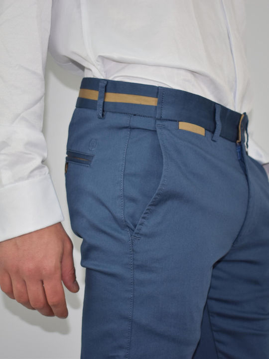 Trousers Elastic in Slim Fit Blue