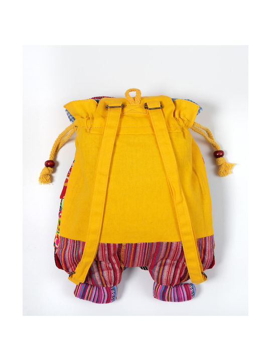 Silk Fashion Κουκουβάγια Παιδική Τσάντα Πλάτης Κίτρινη 35x28εκ.