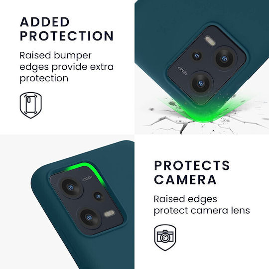 KWmobile Rubberized Umschlag Rückseite Silikon Matte Petrol (Redmi Note 12 5G / Poco X5 5G)