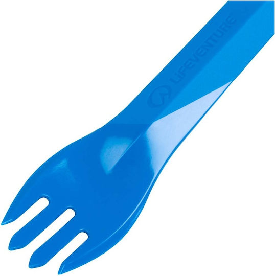 Set Essgeschirr Reisebesteck-Set aus Kunststoff Blau 4Stück