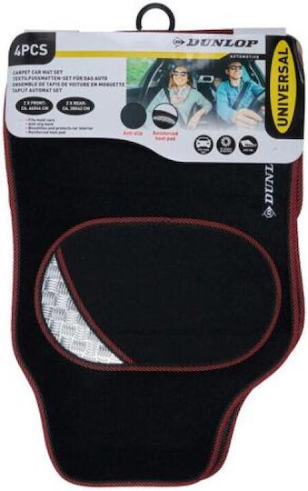 Dunlop Satz Vorder- und Hintermatten Universal 4Stück aus Teppichboden Schwarz