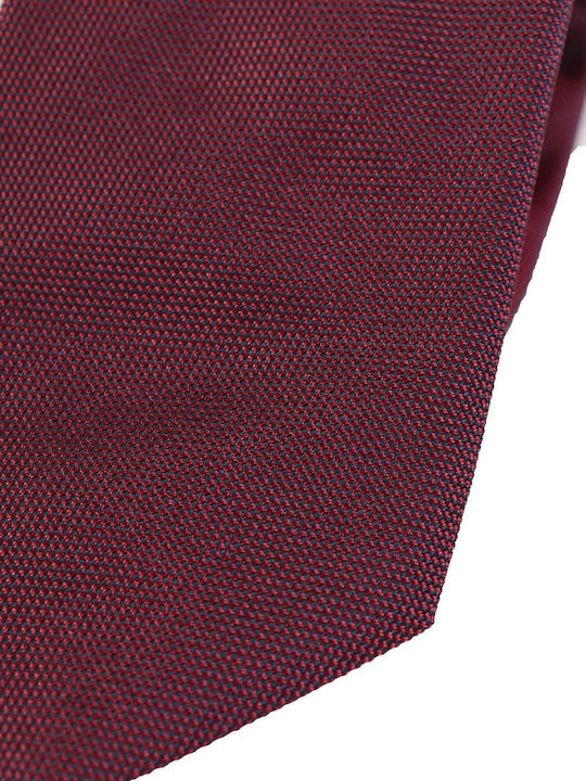 Hugo Boss Ανδρική Γραβάτα Μεταξωτή με Σχέδια σε Μπορντό Χρώμα