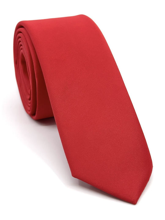 Legend Accessories Σετ Ανδρικής Γραβάτας Μονόχρωμη σε Κόκκινο Χρώμα