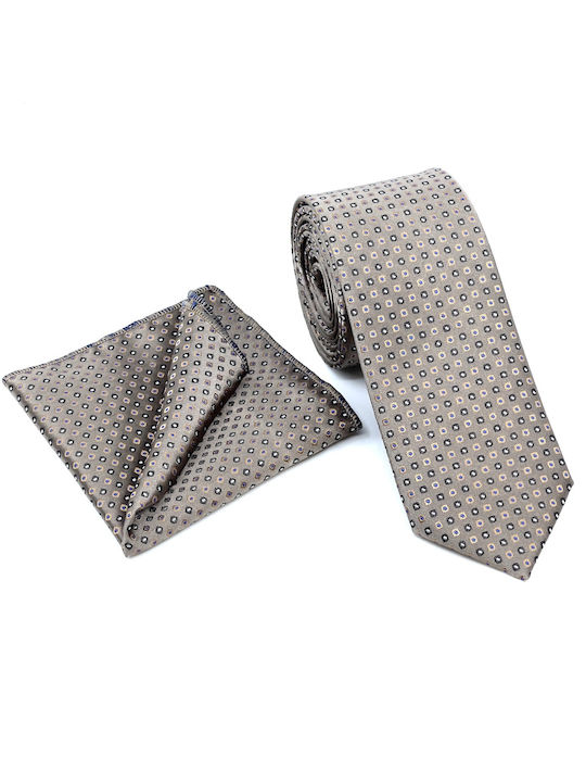 Legend Accessories Men's Tie Set Printed Beige