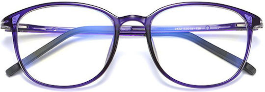 Techsuit F2822 Acetate Blue Light Blocking Glasses Purple