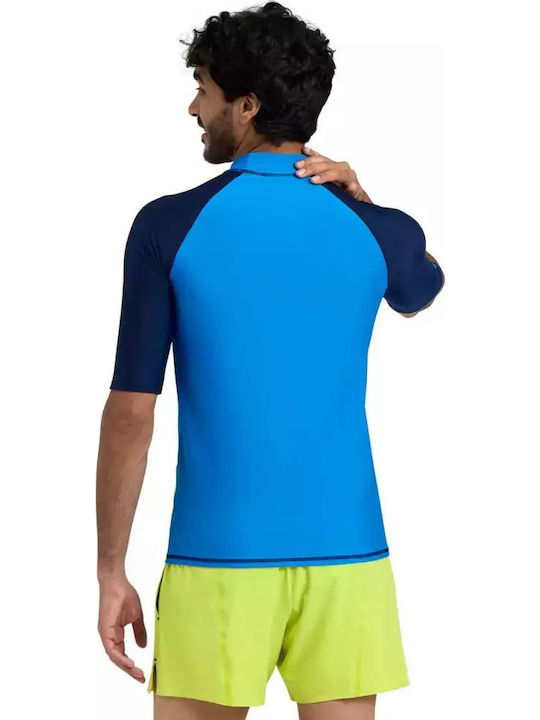 Arena Rash Vest Men's Short Sleeve Sun Protection Shirt Blue