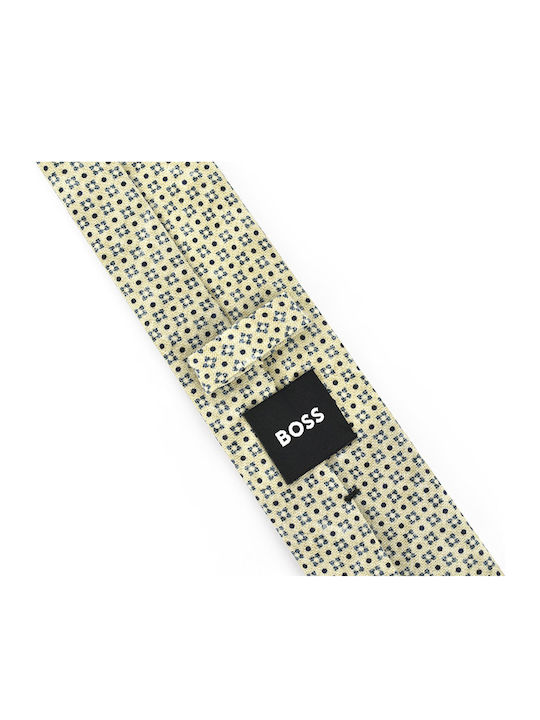 Boss Men's Tie Wool Knitted Printed in Beige Color