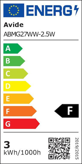 Avide ABMG27WW-2.5W LED Bulb 2.5W 82mm for Socket E27 and Shape G45 Warm White 250lm