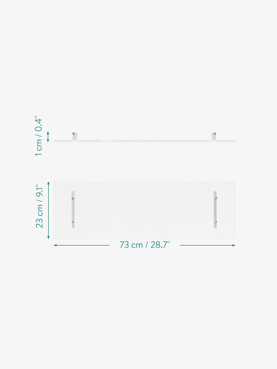 Navaris Επιτοίχια Ραφιέρα Μπάνιου Πλαστική 73x23x1cm Διάφανη