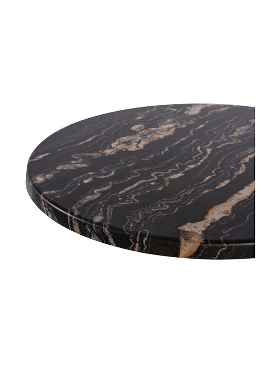Freebox Round Table Surface Werzalit Black Gold 60x60x2.5cm