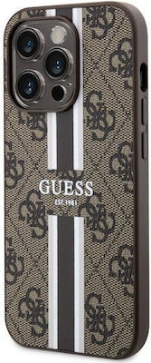 Guess hardcase 4G Printed Stripes MagSafe Back Cover Καφέ (iPhone 14 Pro)