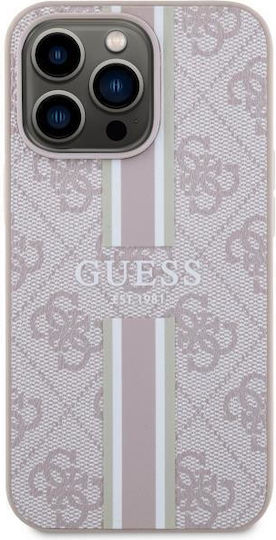 Guess Printed Stripes Umschlag Rückseite Kunststoff Rosa (iPhone 13 Pro)
