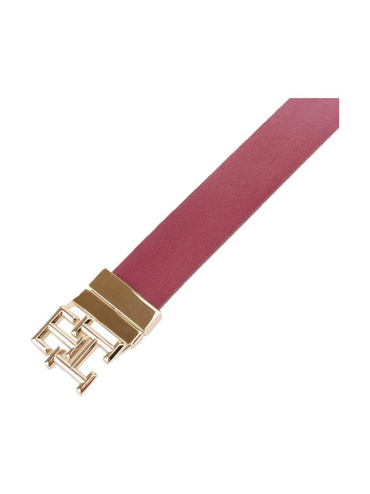 Th Monogram Leder Damen Gürtel Burgundisch