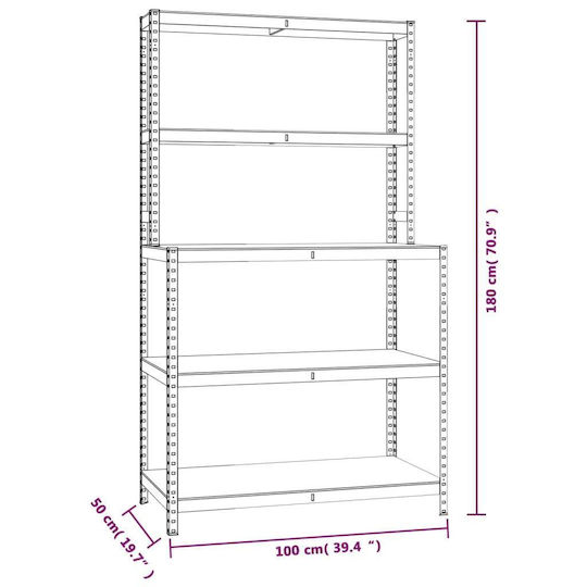 vidaXL Dexion Regal Verzinkt 100x50x180cm 152875