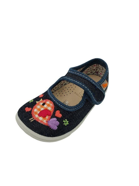 Vulladi Kids Anatomic Ballerinas with Hoop & Loop Closure Navy Blue