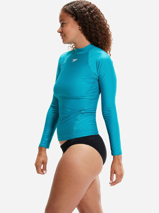 Speedo UPF 40 Дамска Дълъг Ръкав Слънцезащитна Блуза Синя