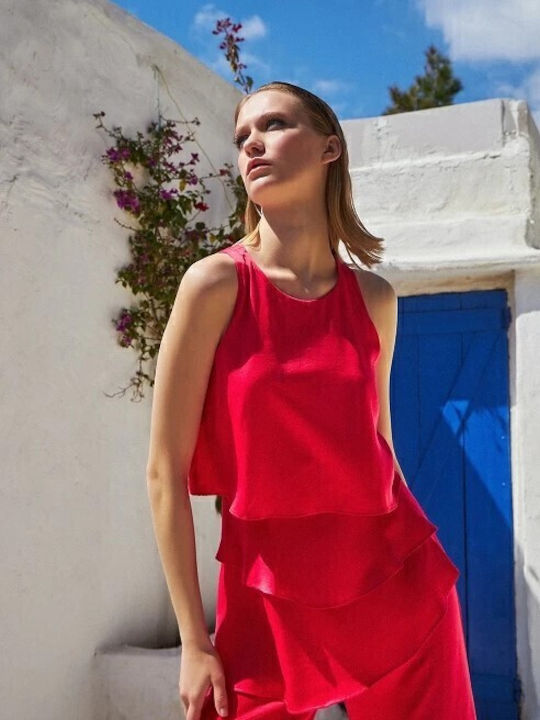 Women's Sleeveless One-piece Suit Red