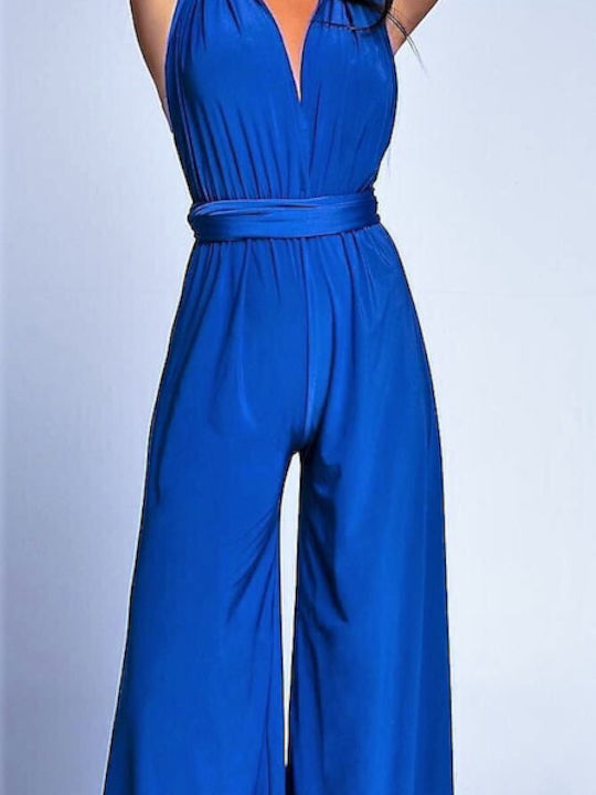 One-piece shapewear blue jumpsuit