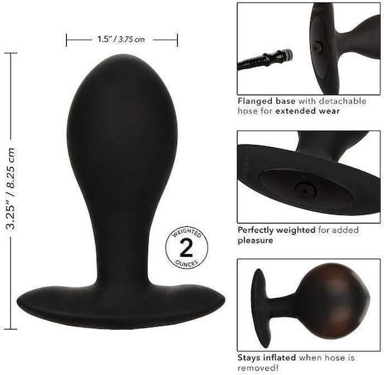 Calexotics Weihted Inflatable Πρωκτική Σφήνα Large Μαύρη 8.25cm