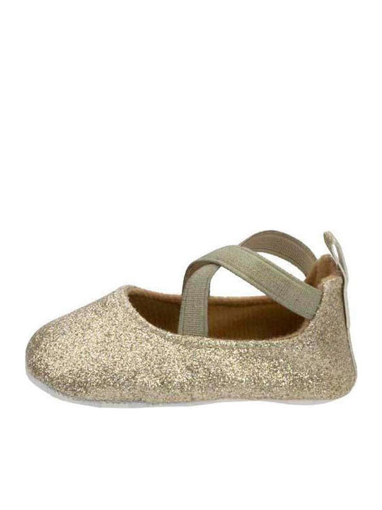 Meridian Shoes Baby Ballerinas Gold
