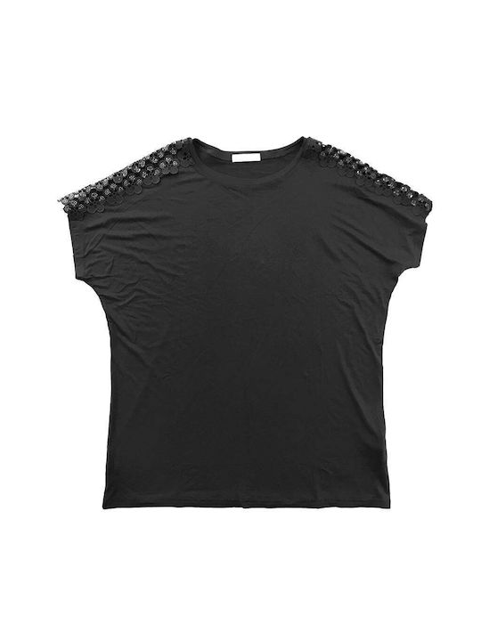 Ustyle Damen T-shirt Schwarz