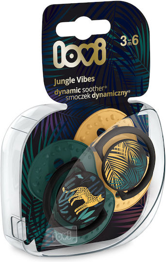 Lovi Baby Jungle Vibes Pacifiers Silicone Green Gold for 3-6 months 2pcs