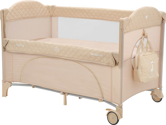 Kikka Boo Milky Way 2023 Playpen 2 Levels with Mattress Beige 125x65cm
