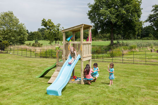 Showood Holzturm Spielplatzspielzeug Cascade mit Rutsche Mehrfarbig
