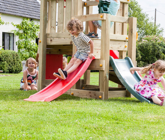 Showood Holzturm Spielplatzspielzeug Cascade mit Rutsche Mehrfarbig