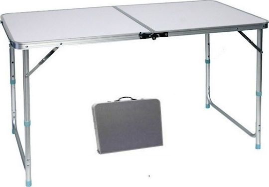 Campus Aluminum Table for Camping Folding in Case 120x60x70cm White