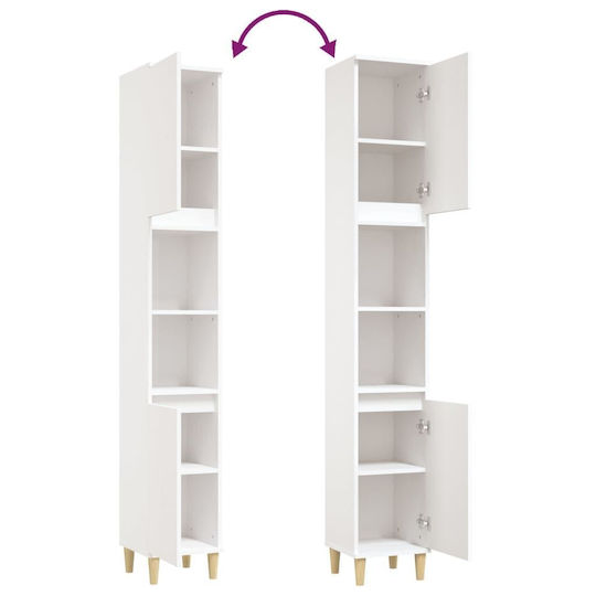 vidaXL Στήλη Μπάνιου Τοίχου Μ30xΒ30xΥ190cm Λευκή