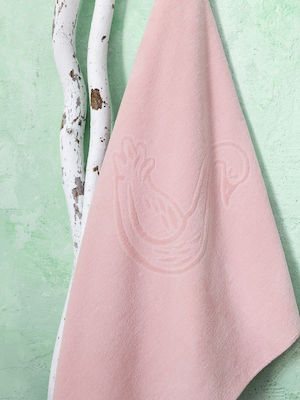 Nima Swan Beach Towel with Fringes Pink 140x70cm