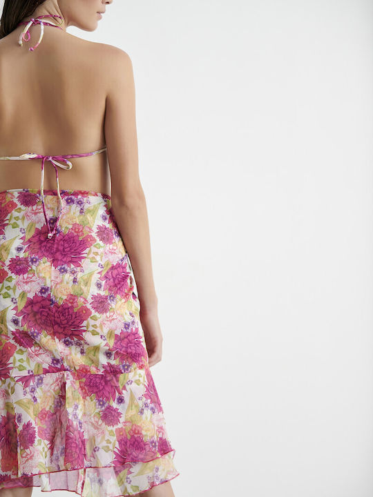 Blu4u White Women's Pareo Skirt Floral