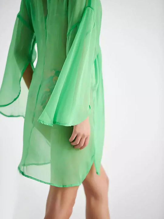 Blu4u Feminin Scurt Caftan de Plajă Verde