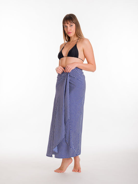 Women's Skirt Pareo RIma 051-83 in crochet tie BLUE