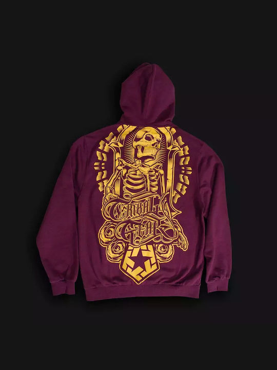 TRIBAL MUERTOS HOODIE MORROCO MAROON (LIMITED EDITION) Tribal burgundy red TR2006-074