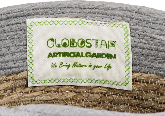 GloboStar Syros Саксия Слама Бежов Със стойка 28x28x24εκ.